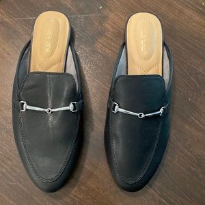 Rachel Zoe slides, black with silver